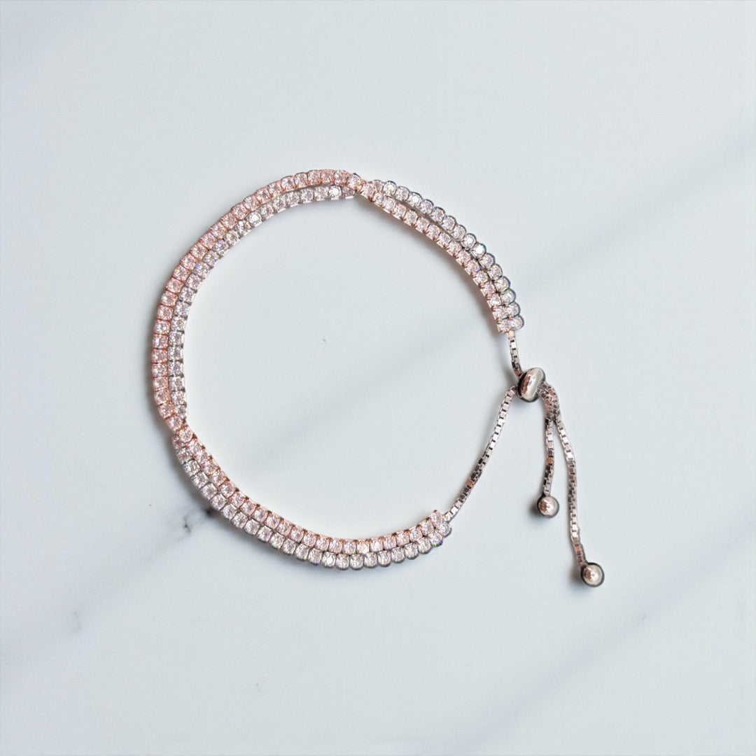 Silver & Rosegold Sparkling Bracelet