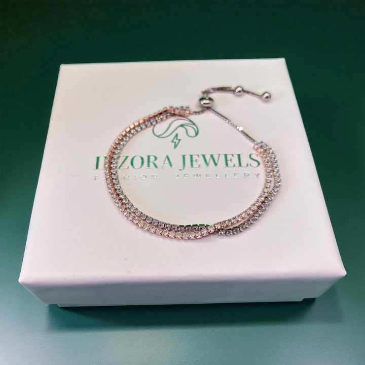 Silver & Rosegold Sparkling Bracelet