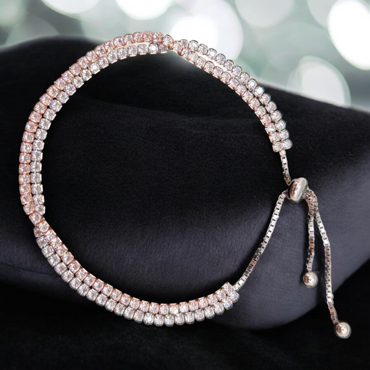 Silver & Rosegold Sparkling Bracelet