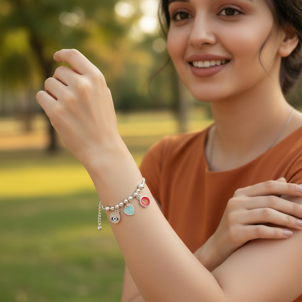 Evil Eye Heart Bracelet
