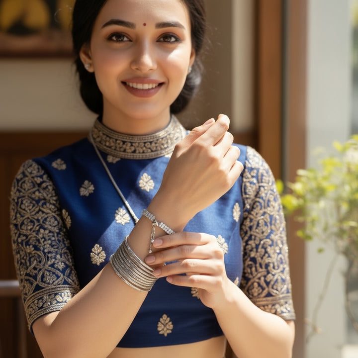 Double Layer Silver Bracelet